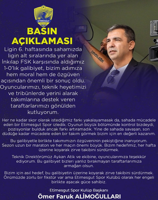 Ömer Faruk Alimoğulları: “Zirve takibini sürdürmek istiyoruz”