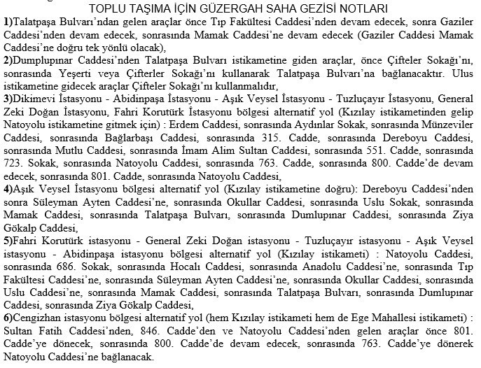 Mamak metrosu çalışması nedeniyle bazı caddeler trafiğe kapatıldı, EGO güzergah değişikliği yaptı