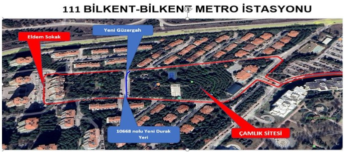 Bilkent metro hattı güzergahında EGO güzergah düzenlemesi yaptı