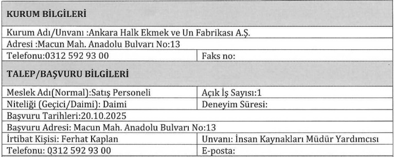 Ankara Halk Ekmek bünyesine mühendis, satış ve planlama personeli alınıyor - Resim : 2