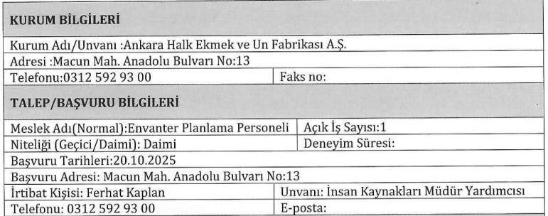 Ankara Halk Ekmek bünyesine mühendis, satış ve planlama personeli alınıyor - Resim : 3
