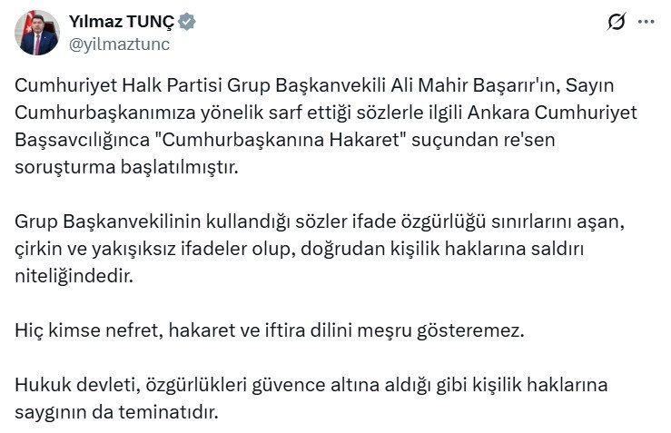 CHP Grup Başkanvekili Ali Mahir Başarır hakkında soruşturma başlatıldı