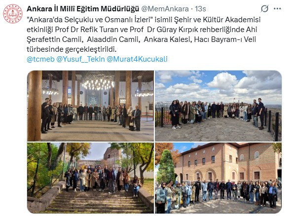 Ankara'da Selçuklu ve Osmanlı İzleri etkinliği gerçekleştirildi