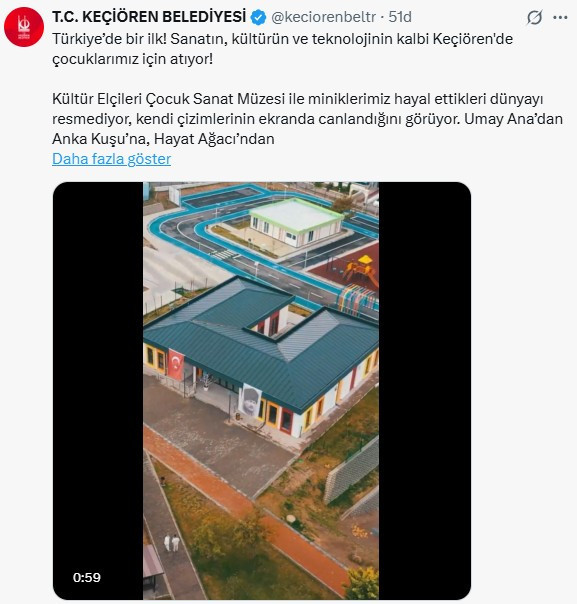 Keçiören Belediyesi'nden Kültür Elçileri Çocuk Sanat Müzesi