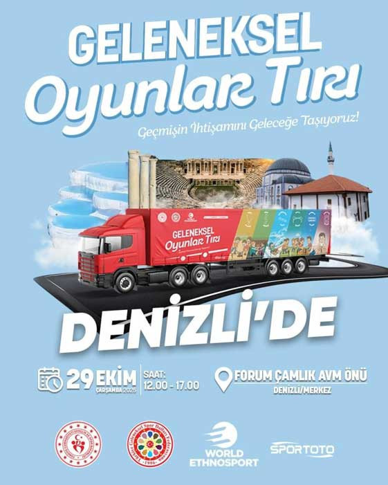 Ankara'dan yola çıkan Geleneksel Oyunlar Tırı Denizli’ye geliyor