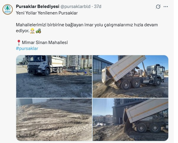 Pursaklar Belediyesi imar yolu çalışmalarını sürdürüyor