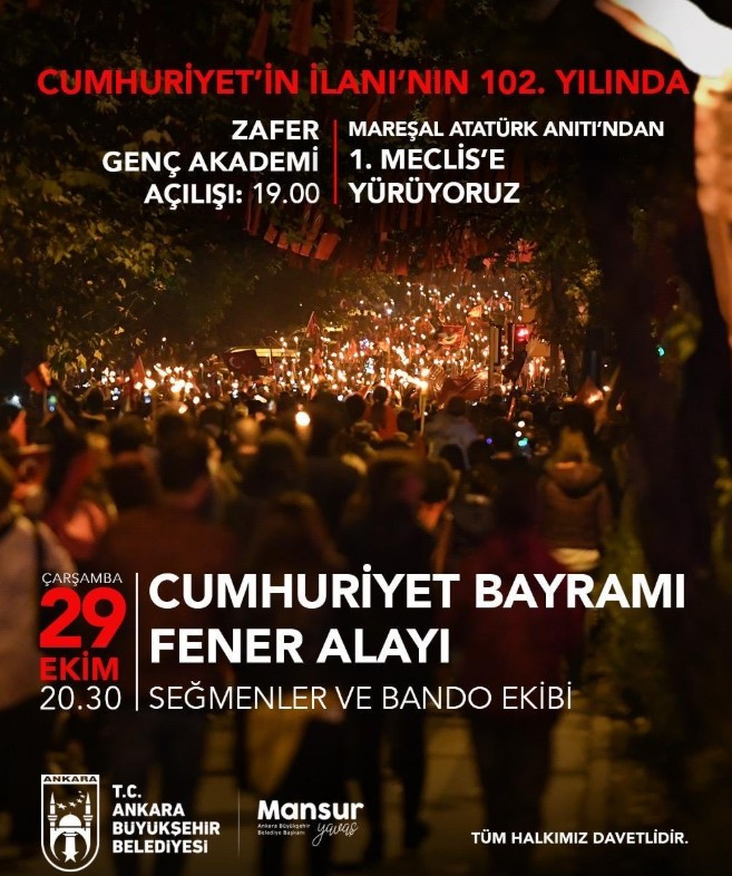 Ankara Büyükşehir Belediye (ABB) Başkanı Mansur Yavaş'tan 29 Ekim Cumhuriyet Bayramı mesajı