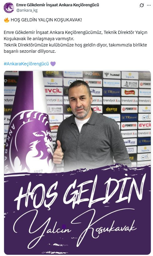 Yalçın Koşukavak, Ankara Keçiörengücü'nün teknik direktörü oldu