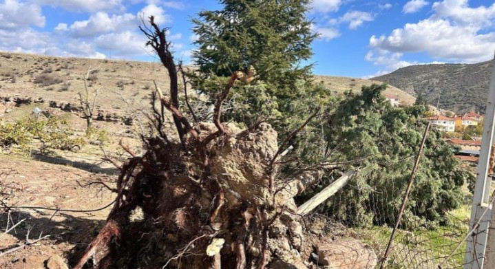 Ayaş'taki fırtınada hasar gören bölgenin son hali görüntülendi