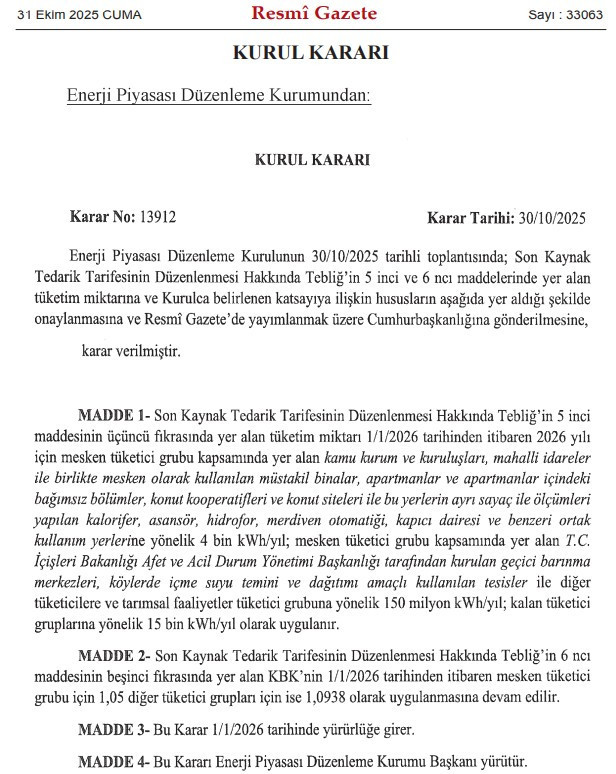 EPDK'dan yeni karar: Elektrikte yüksek tüketime devlet desteği verilmeyecek