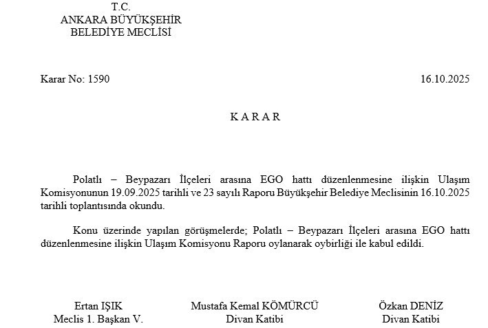 Polatlı ve Beypazarı arasında EGO seferleri başlıyor!