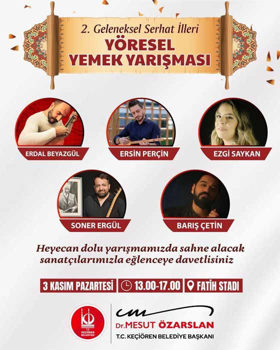 Keçiören Belediyesi'nden yemek yarışması daveti: 5 sanatçı konser verecek!