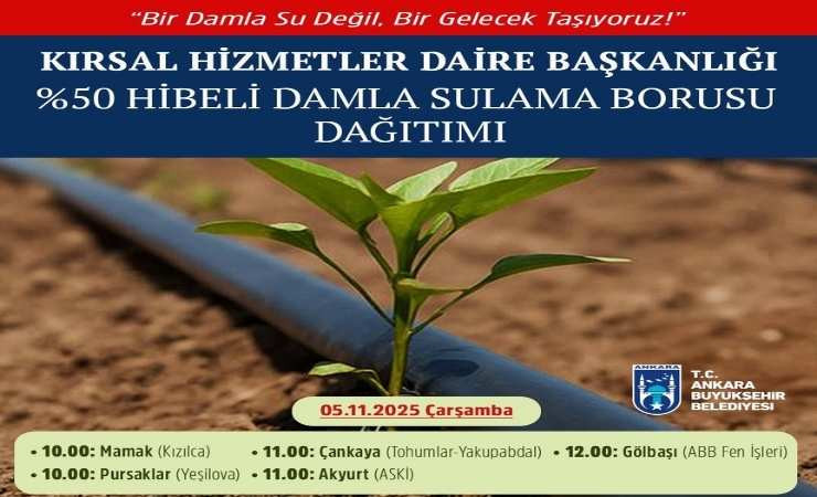 ABB'den çiftçilere yüzde 50 hibeli damla sulama borusu desteği