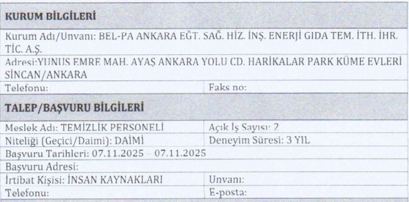 ABB Bel-Pa Ankara temizlik personelleri alacak!