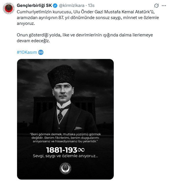 Ankara’yı temsil eden takımlar vefatının 87. yılında ulu önder Atatürk'ü andı... - Resim : 2