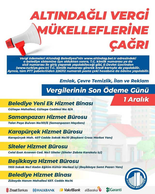Altındağ Belediyesi'nden ev ve arsa sahiplerine duyuru: Son gün 1 Aralık!