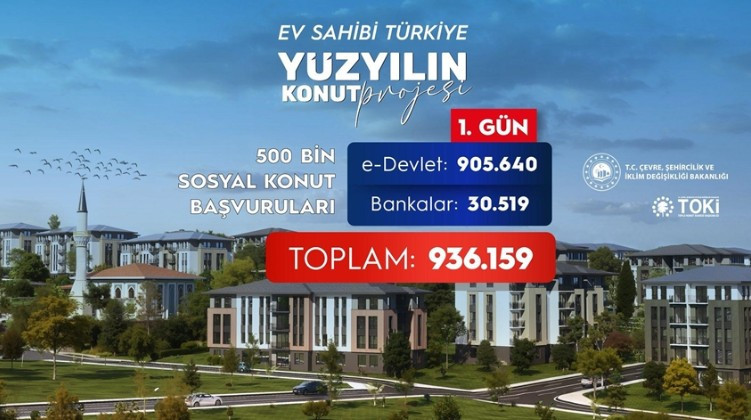 500 Bin Sosyal Konut Projesi'ne ilk gün 900 binden fazla kişi başvurdu