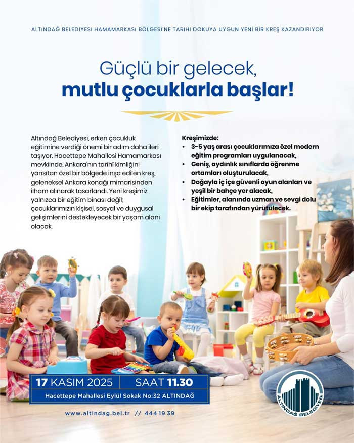 Altındağ Belediyesi duyurdu: Yeni kreş için temel atma töreni düzenlenecek!