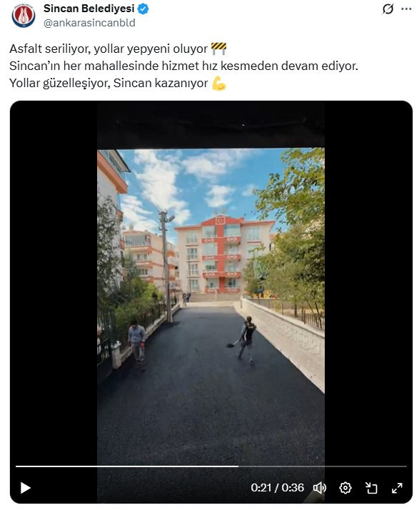 Sincan Belediyesi, asfalt serim çalışmalarını sürdürüyor
