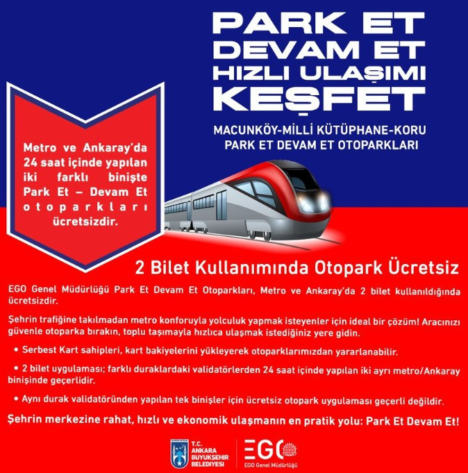 EGO'dan Park Et Devam Et uygulamasıyla Ankara'da ücretsiz hizmet