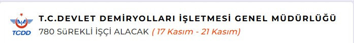 TCDD KPSS'li KPSS'siz 780 sürekli işçi alımı yapacak