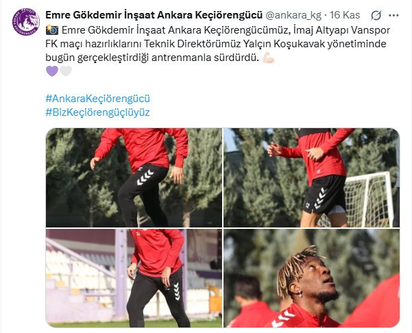 Keçiörengücü, Vanspor FK maçı hazırlıklarını sürdürüyor