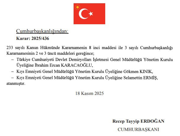Cumhurbaşkanı Erdoğan'ın imzasıyla Atama Kararları yayımlandı - Resim : 3