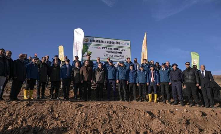 Bala'da PTT 185. Kuruluş Yıl Dönümü Hatıra Ormanı için fidanlar dikildi