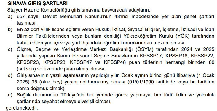 Hazine ve Maliye Bakanlığı bünyesine stajyer Hazine Kontrolörü alacak