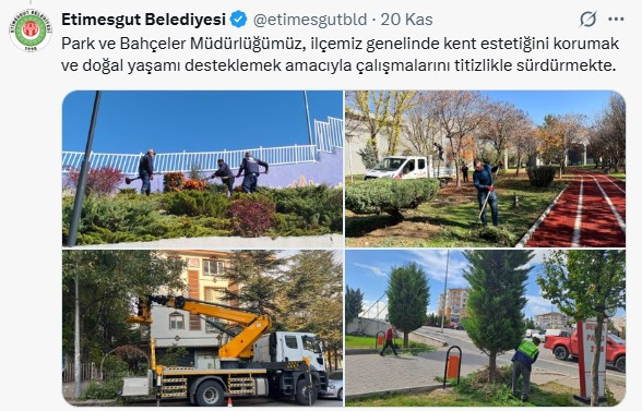 Etimesgut Belediyesi ilçe genelinde budama ve kesim çalışması gerçekleştirdi - Resim : 2