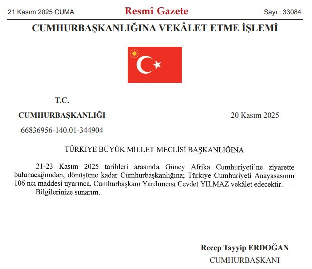 Cumhurbaşkanı Erdoğan G20 Liderler Zirvesi için Güney Afrika'ya gidiyor