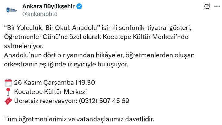 ABB'den Öğretmenler Günü için özel gösteriye davet