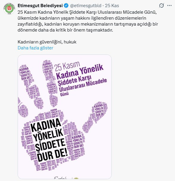 Etimesgut Belediye Başkanı Beşikcioğlu: 'Kadınların yaşam hakkını savunmak için susmayacağız'