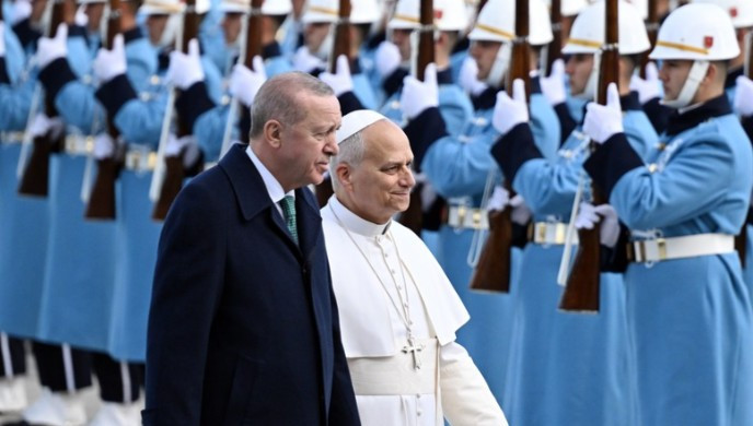 Cumhurbaşkanı Erdoğan, Papa 14. Leo'yu Cumhurbaşkanlığı Külliyesi'nde resmi törenle karşıladı - Resim : 2