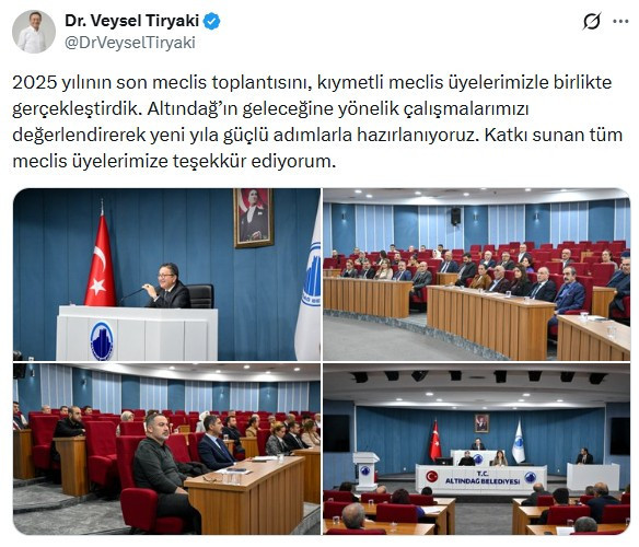 Altındağ Belediyesi, 2025 yılının son meclis toplantısını gerçekleştirdi