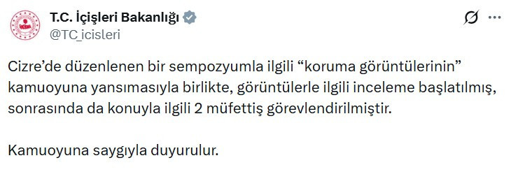 İçişleri Bakanlığı Barzani'nin korumaları olayı hakkında inceleme başlattı