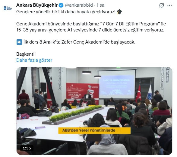 ABB'den 15–35 yaş arası gençlere A1 seviyesinde 7 dilde ücretsiz eğitim