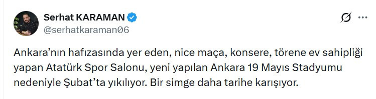 Ankara'nın simge yapılarından Atatürk Spor Salonu tarihe karışıyor