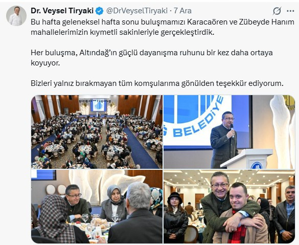 Altındağ Belediyesi'nin mahalle buluşmaları Karacaören ve Zübeyde Hanım mahalleleri ile sürdü