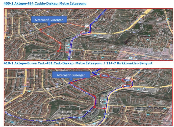 EGO'dan bazı hatlarda yeni güzergah değişikliği duyurusu - Resim : 2