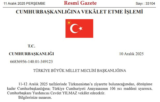 Cevdet Yılmaz 2 gün boyunca Cumhurbaşkanı Erdoğan'a vekalet edecek