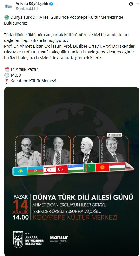 ABB, Dünya Türk Dili Ailesi Günü kapsamında etkinlik düzenleyecek