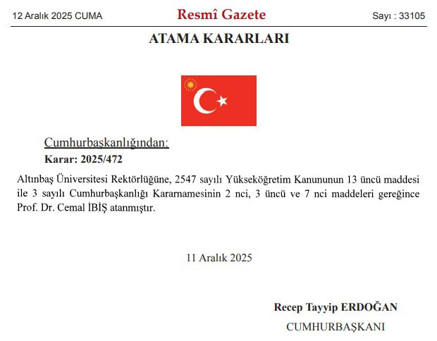 Cumhurbaşkanı Erdoğan 9 üniversiteye rektör atadı