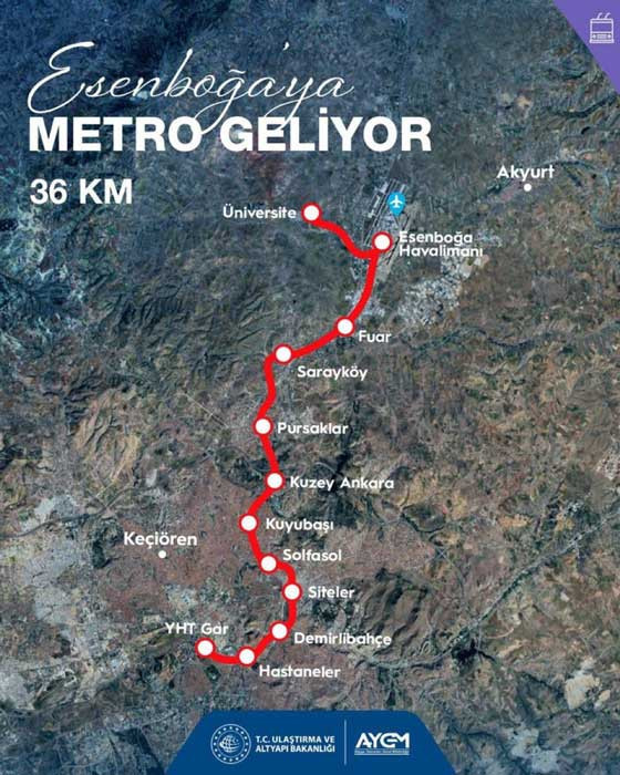 Ankara'ya yeni yapılacak metro hattı belli oldu: YHT Gar-Ovacık metrosu güzergahı ve durakları
