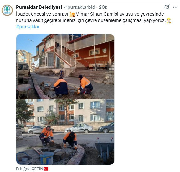 Pursaklar Belediyesi, Mimar Sinan Camisi'nde çevre düzenlemesi gerçekleştirdi