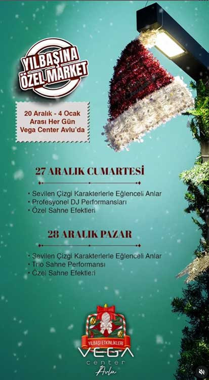 Vega Center Avlu'da yılbaşı coşkusu etkinliklerle sürüyor!