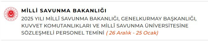 Milli Savunma Bakanlığı (MSB) 1.458 personel alımı yapacak! - Resim : 2