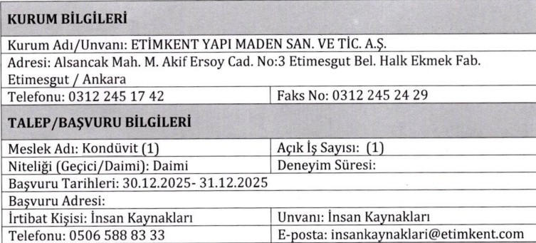 Etimesgut'ta kamuya kondüvit alım yapılacak!