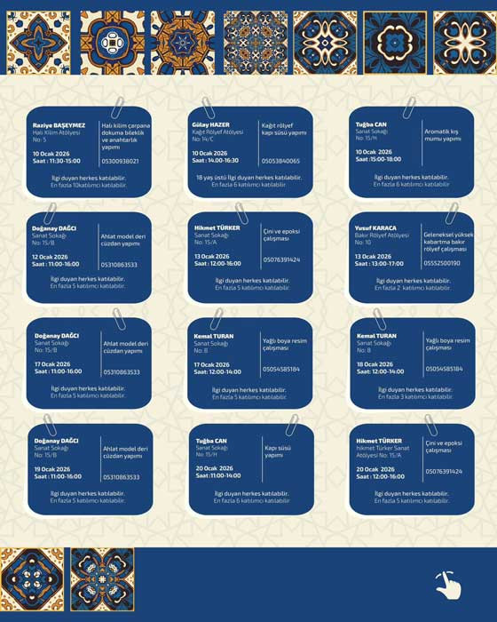 Altındağ Belediyesi Ulucanlar Yarı Açık Cezaevi Sanat Sokağı'nın Ocak ayı etkinlik takvimini duyurdu - Resim : 2