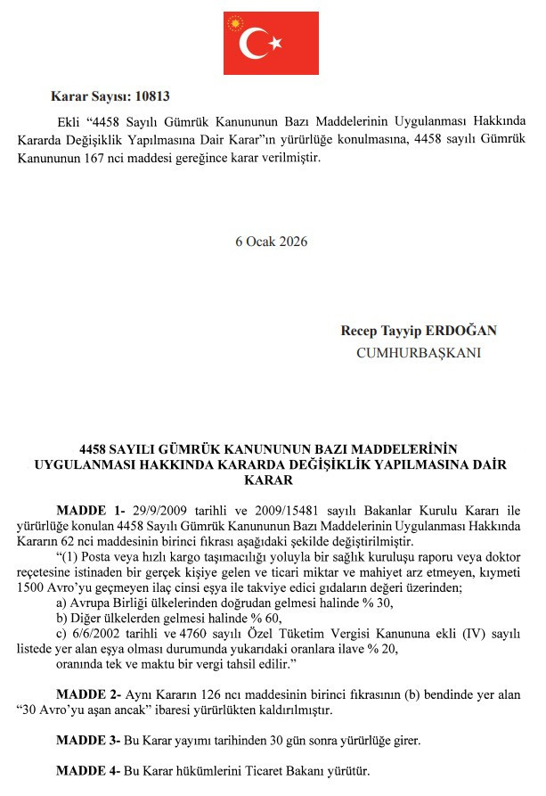Yurt dışı alışverişlerinde 30 euro gümrük limiti kaldırılıyor!